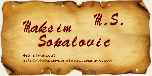 Maksim Šopalović vizit kartica